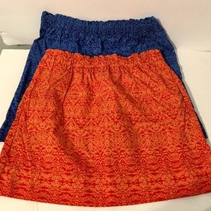 JOE FRESH Women's 100% cotton skirts - elastic waist & side pockets SIZE M